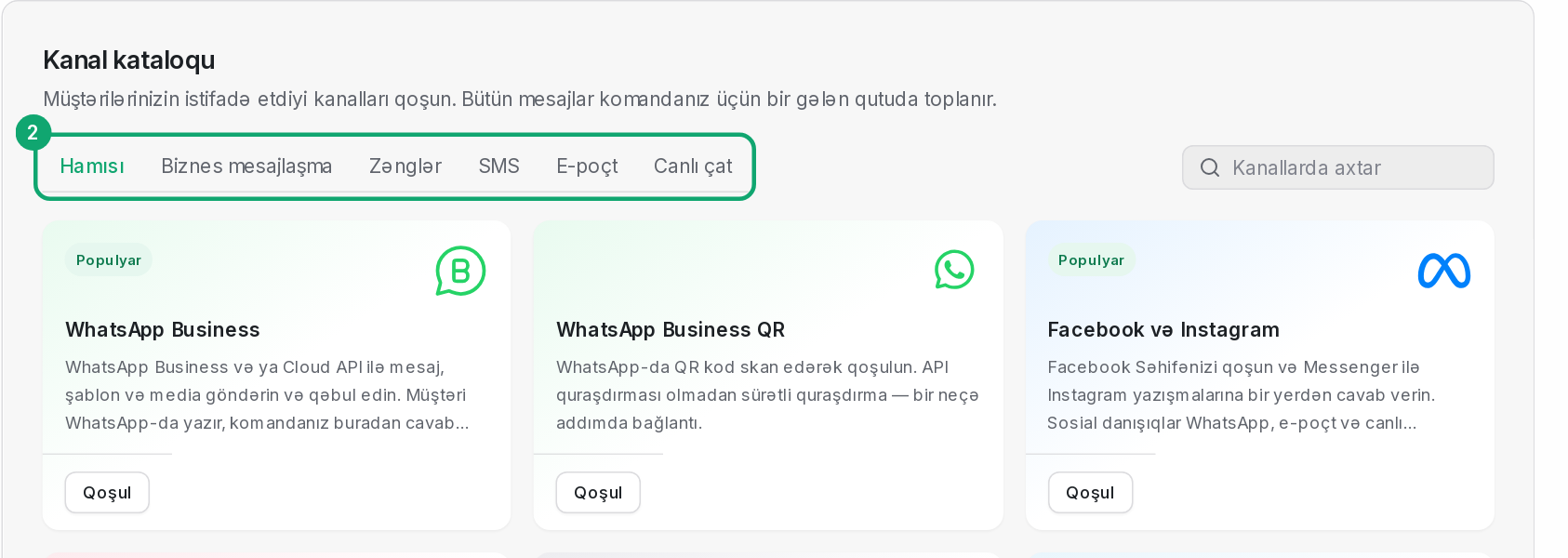 Kataloqdan kanalı seçin