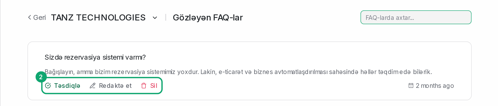 FAQ-ı düzəldin və ya əlavə edin
