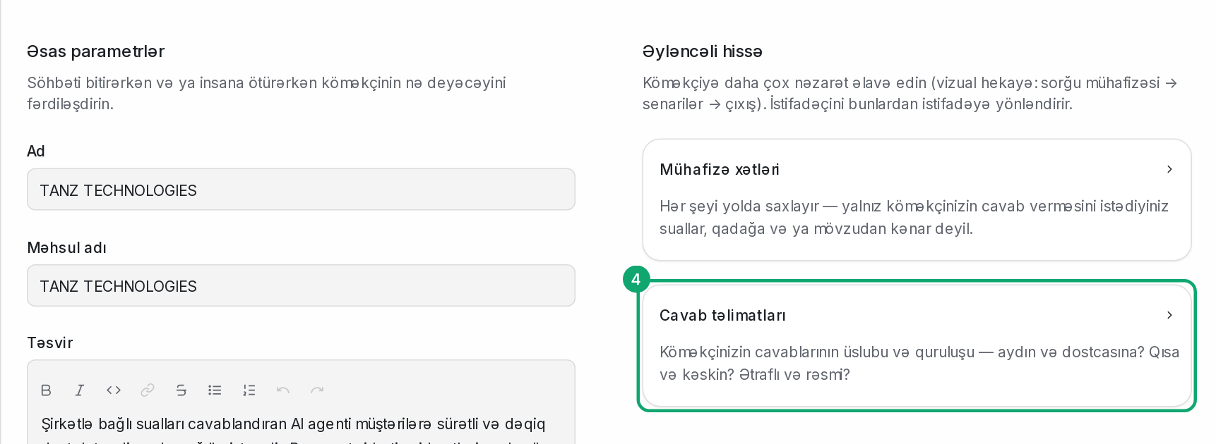 Təlimatları dəqiqləşdirin