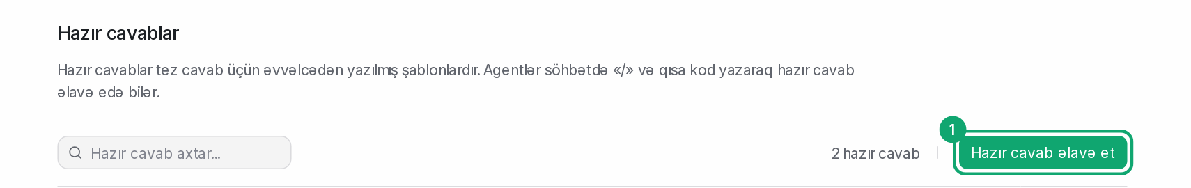Hazır cavab əlavə edin