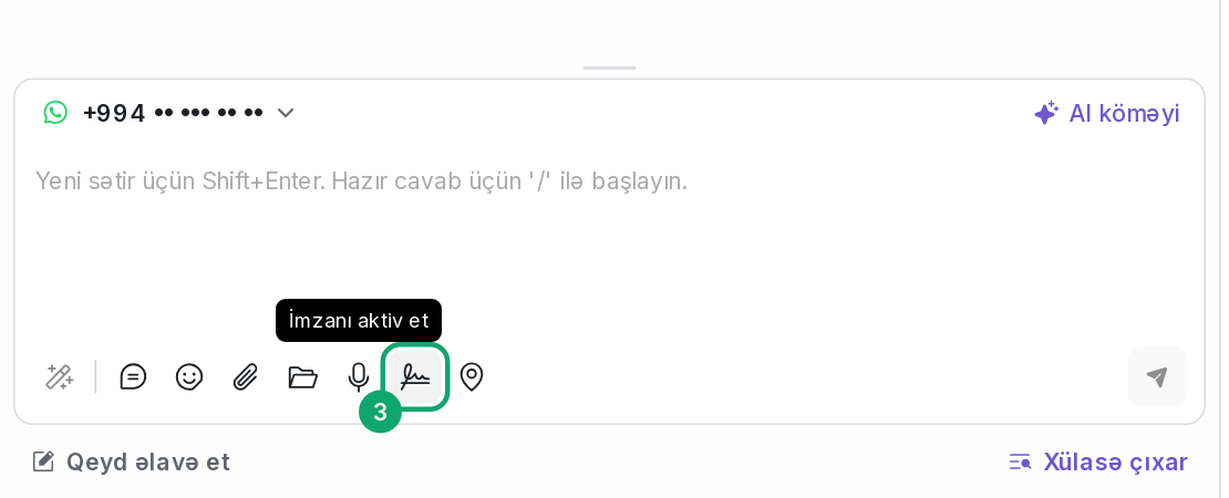 Cavabda imzanı açın